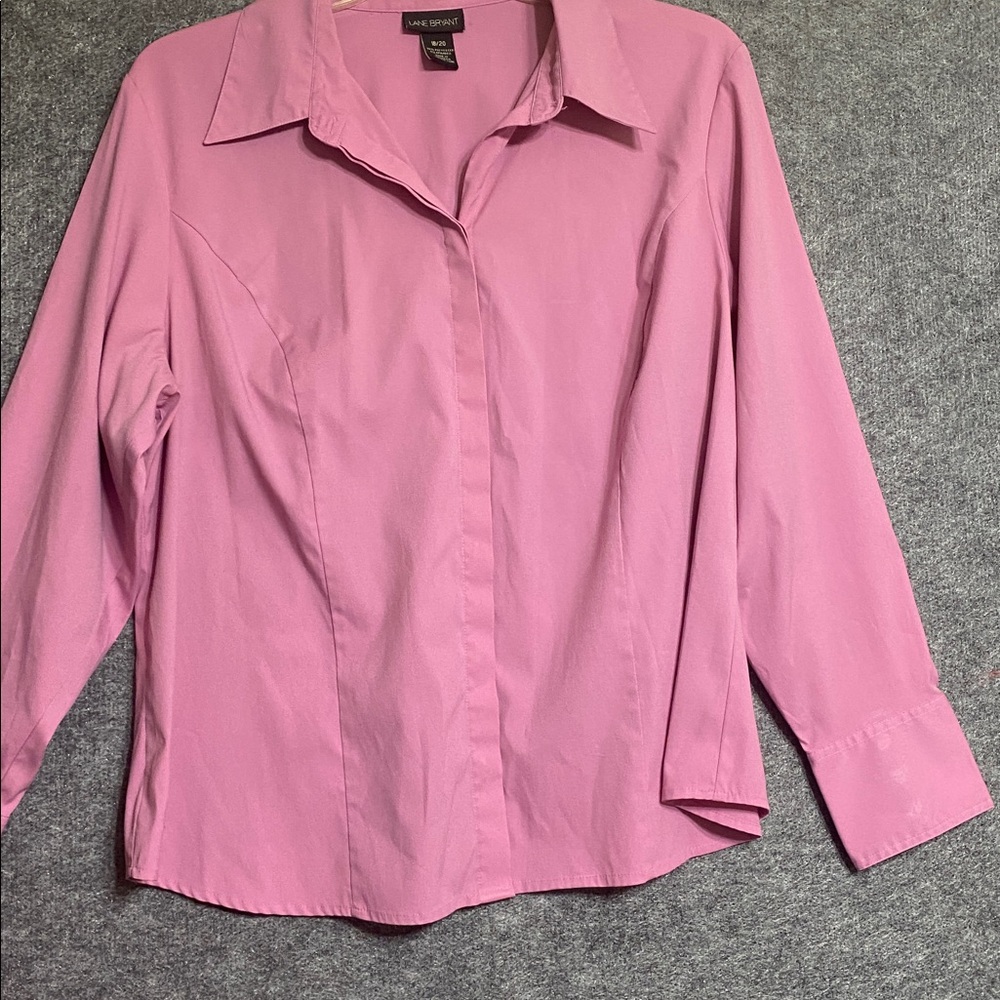 Lane Bryant Dress Shirt Long Sleeve Front Button